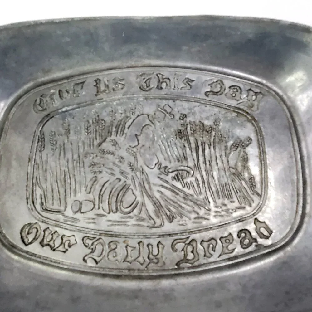 VTG Pewter Bread Tray With 